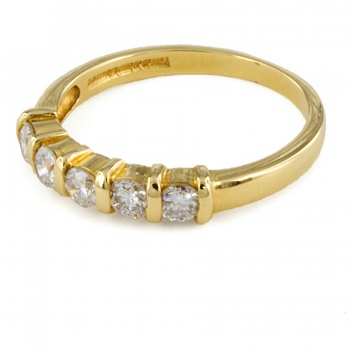 18ct gold Diamond 0.50ct half eternity Ring size N